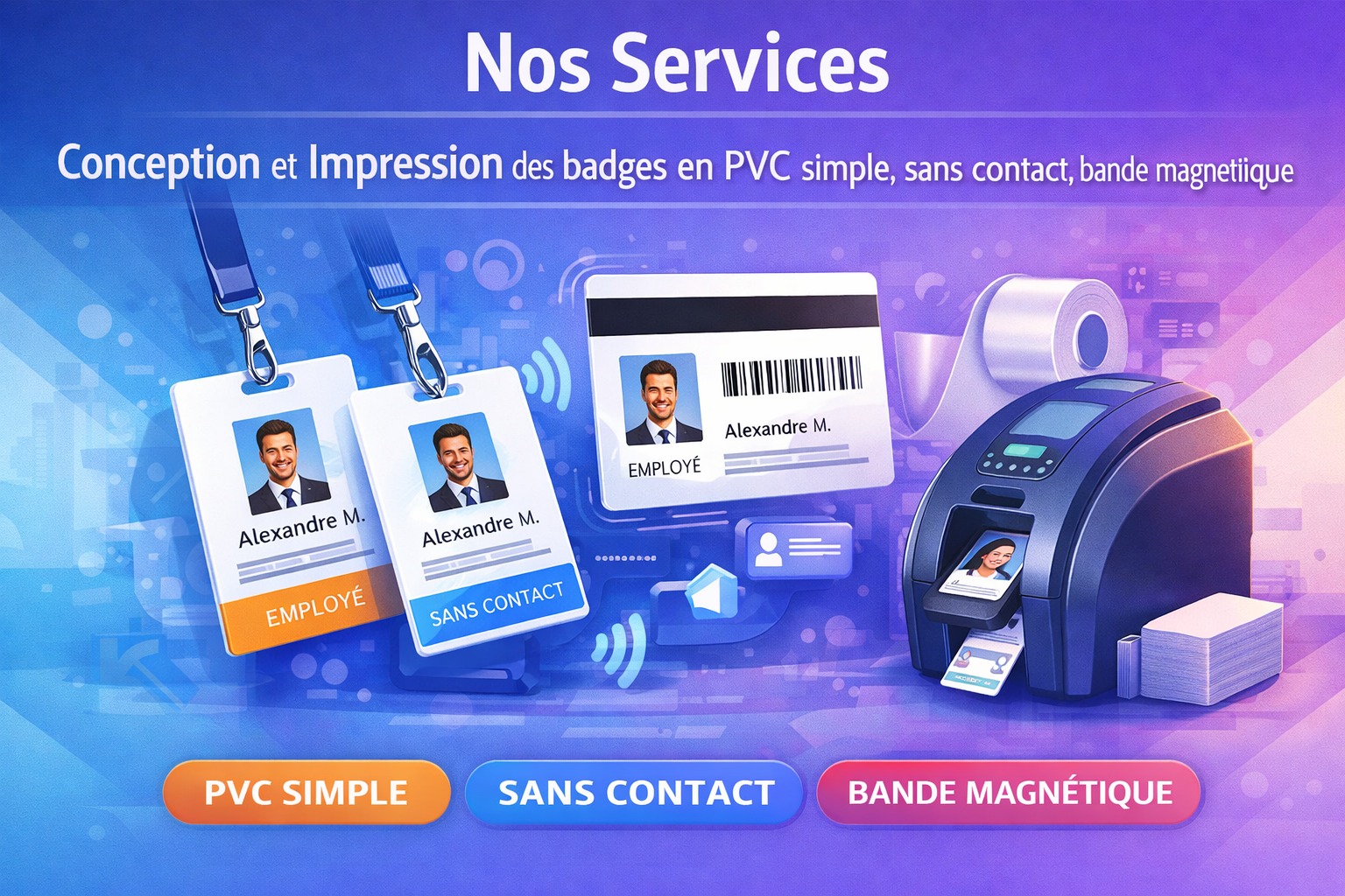 Badges PVC et impression Elbiometria